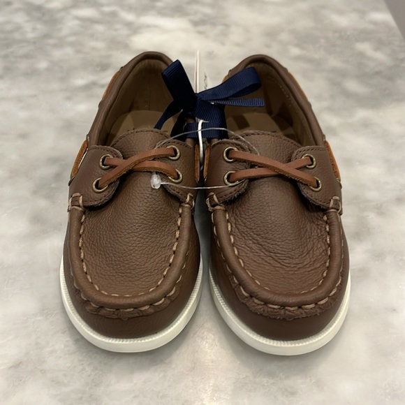 ❌SOLD❌ NWT Janie and Jack Baby Boy Brown Leather Boat Shoes - Size 7 - Picture 14 of 14